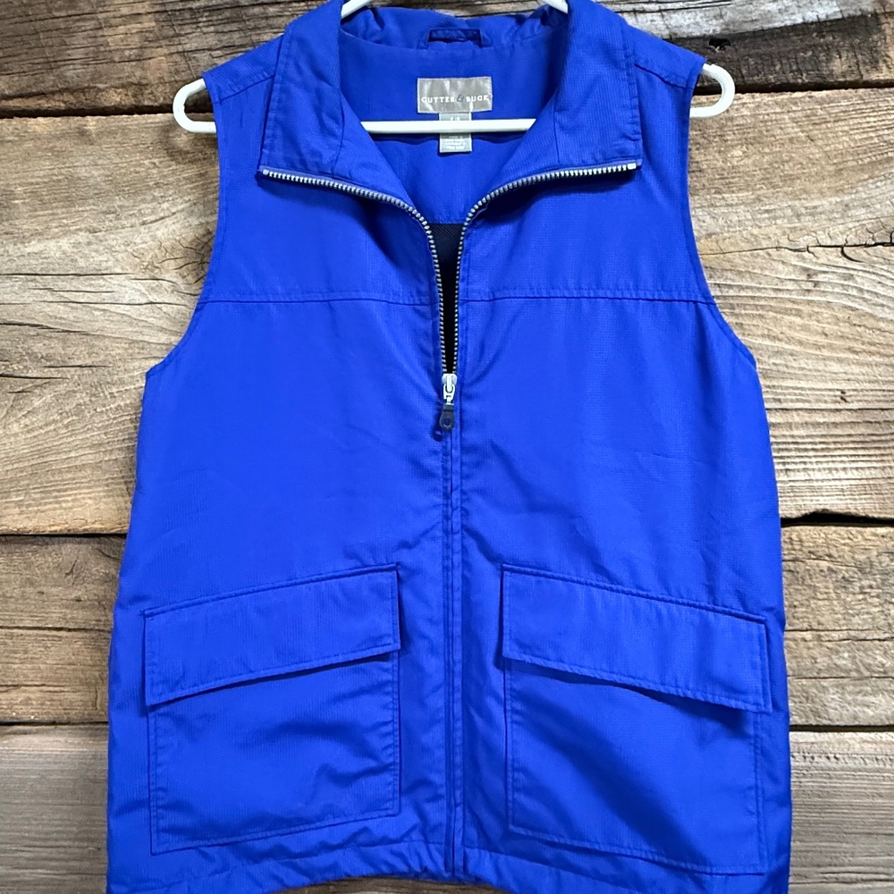 Cutter & Buck Royal Blue Zip-Front Vest